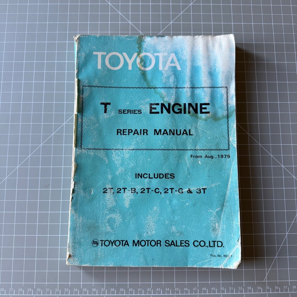 Vintage 1979 Toyota T Series Engine Repair Manual 2T 2T-B 2T-C 2T-G 3T 98311